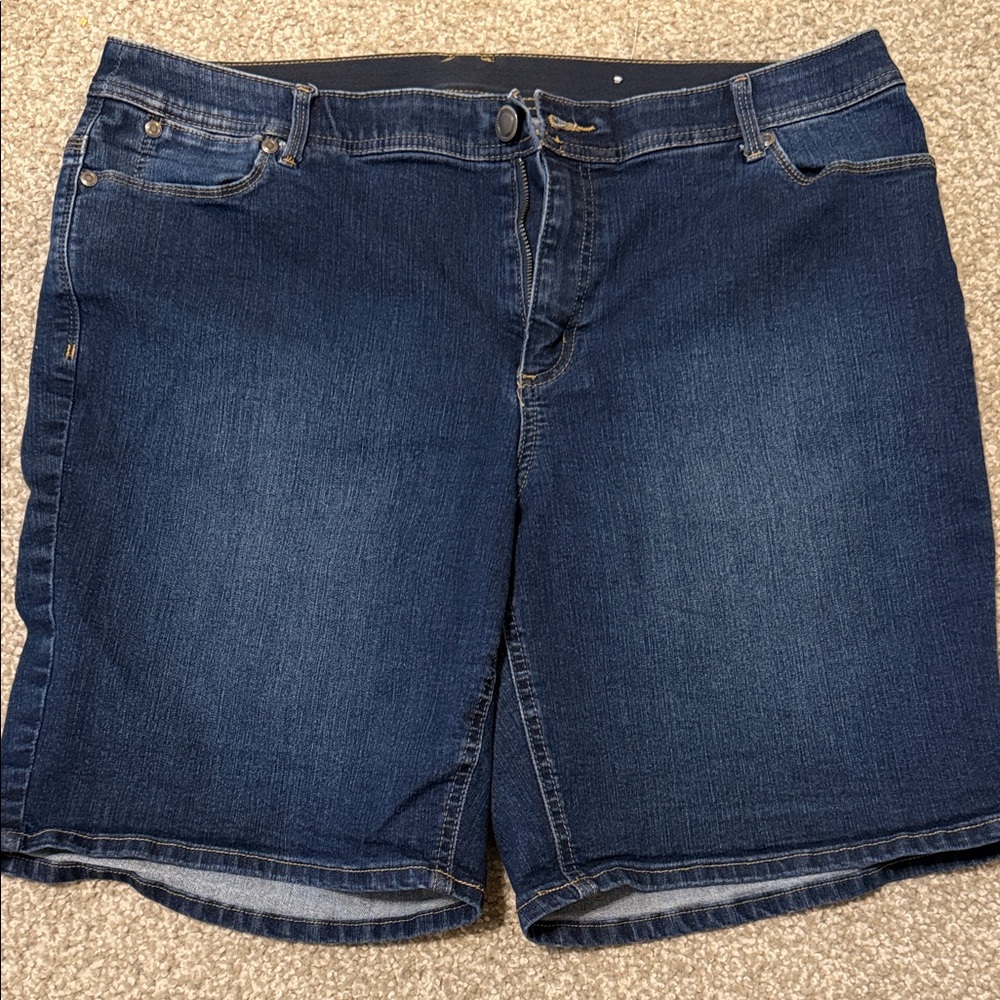 CJ Banks Dark Blue Denim Bermuda Shorts